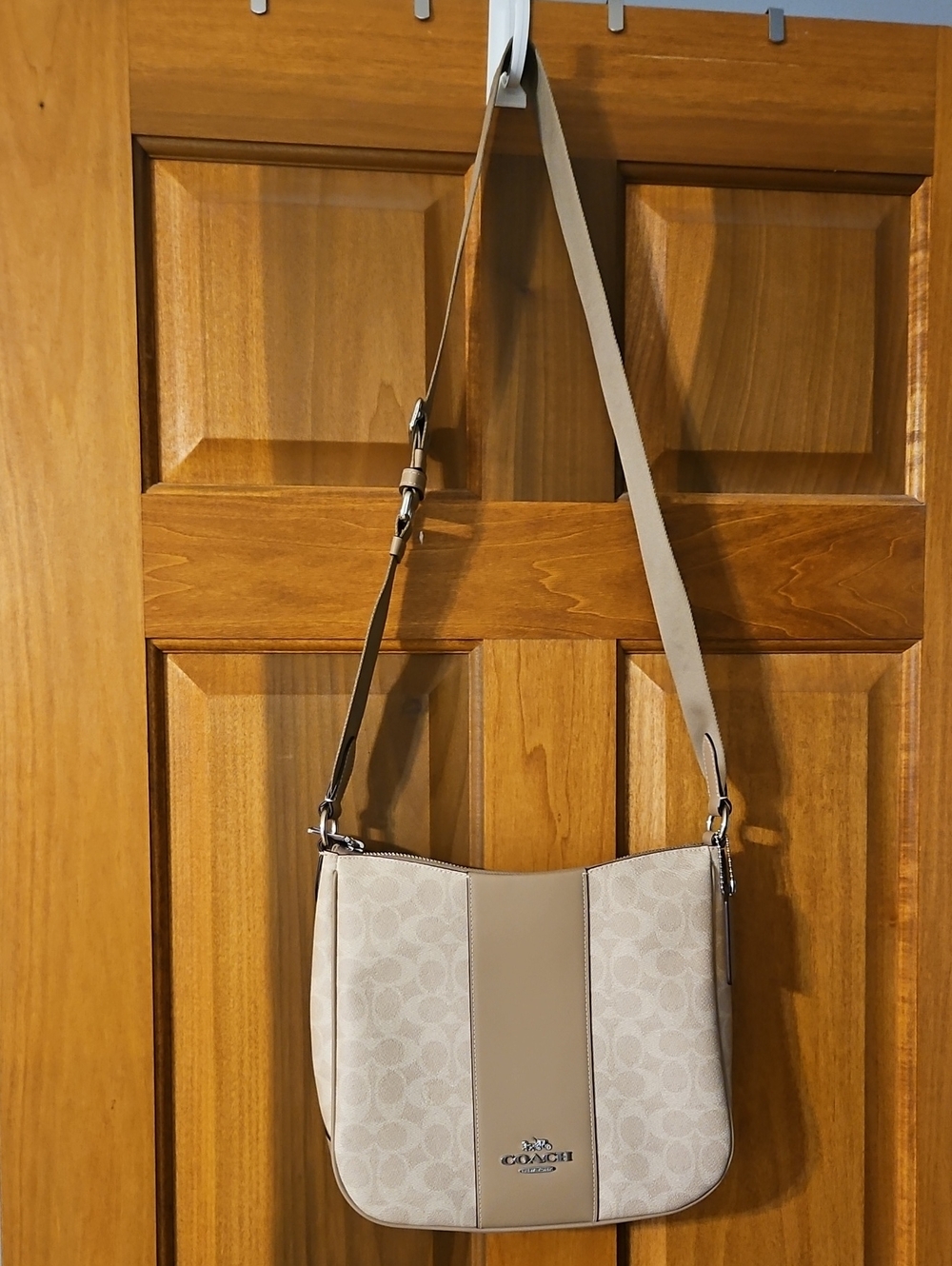 Coach Signature Canvas Crossbody in Beige and Tan